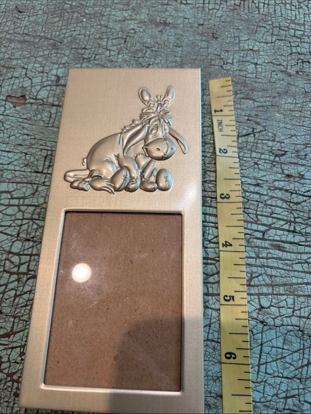 Vintage 2000 Disney Eeyore Silver Metal Mini Photo Frame Intercraft